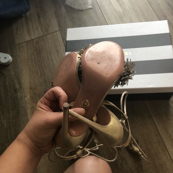 AQUAZURRA wild things in metallic gold! Size 35 - Picture 4 of 4